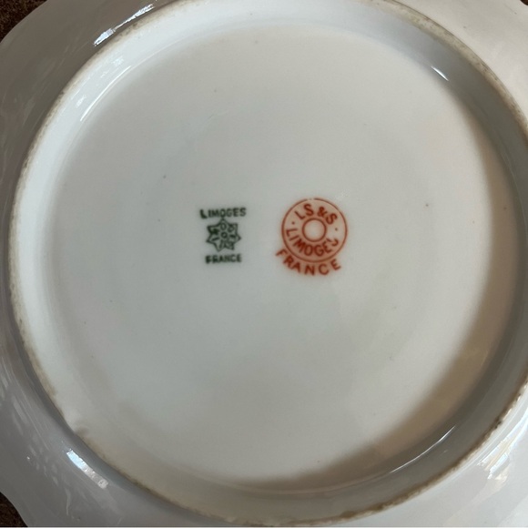 LS&S Limoges France Tea Cup Plate 5.5 Inches Gold Trim with Floral Patterns - Picture 3 of 4